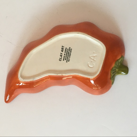 Clay Art chili pepper dip ceramic salsa ceramic red EUC - Picture 5 of 14